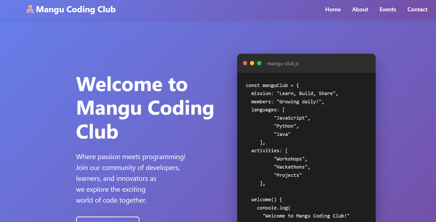 Mang'u Coding Club Project